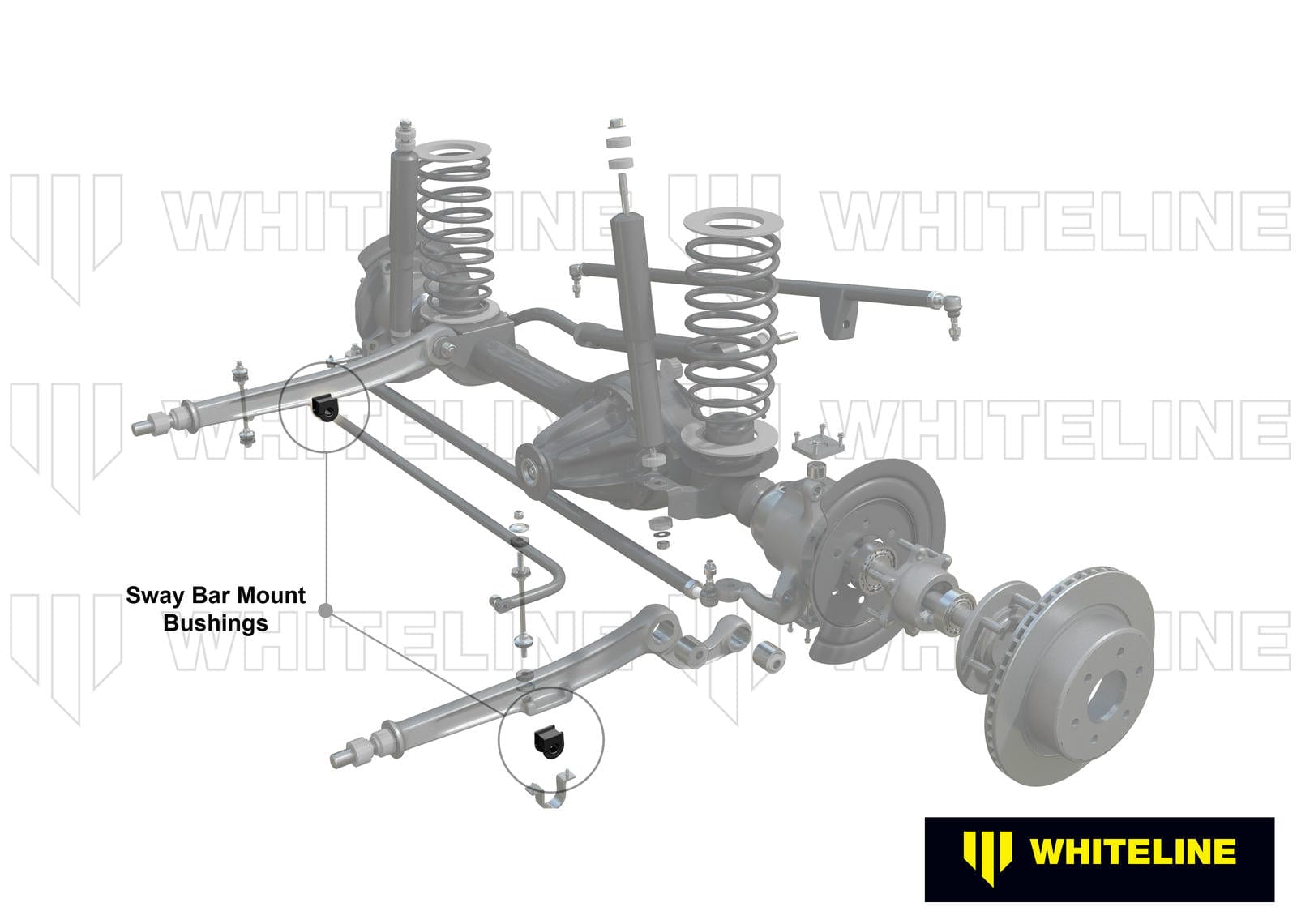 Whiteline 7 x 14 x 20 cm / Suits models 09/2001 - on - with ribbed saddle Front Sway Bar Mount - Bushing Kit 20mm to Suit Nissan Patrol GU and Pathfinder R50 SR