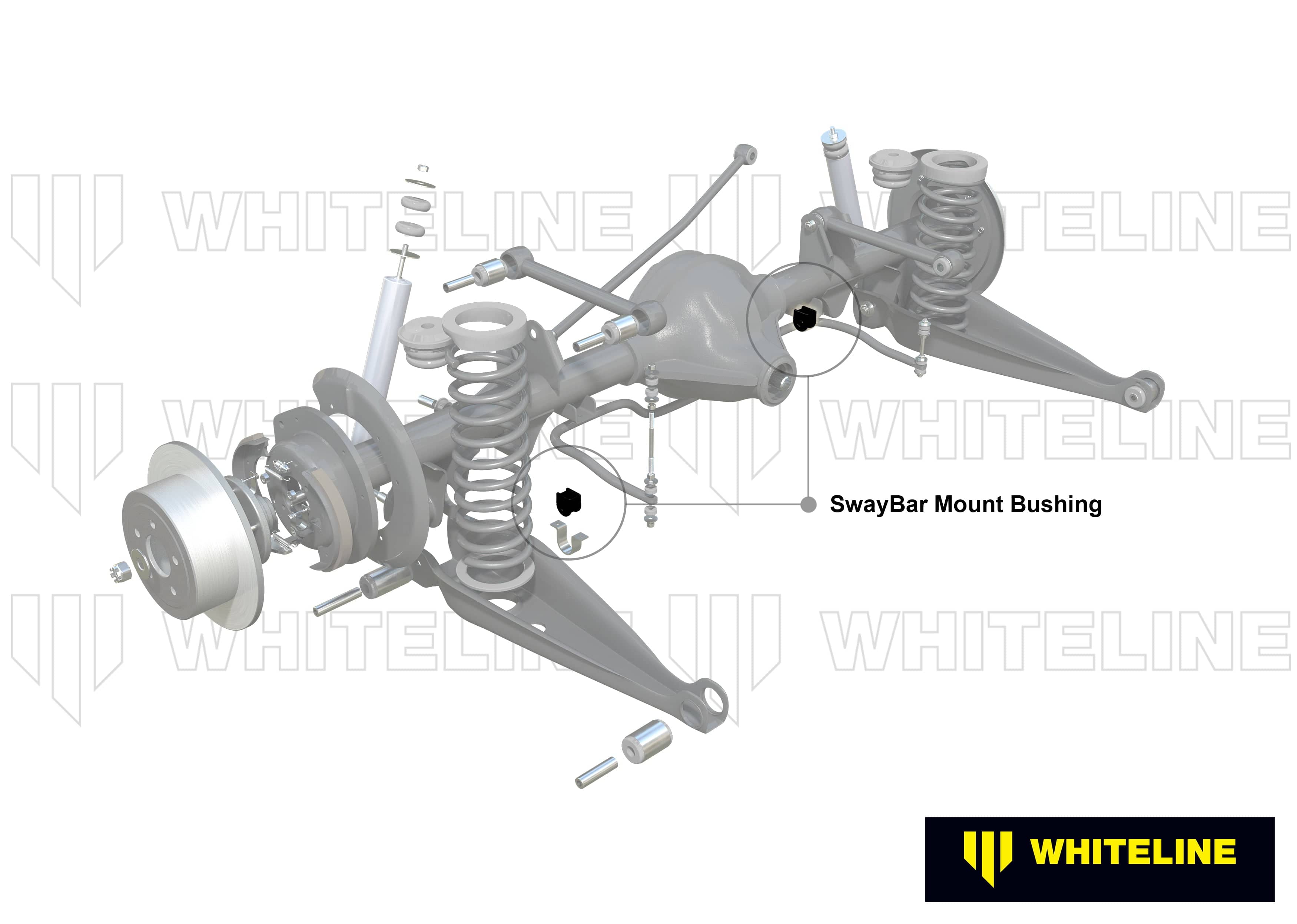 Whiteline 7 x 14 x 20 cm Sway Bar Mount - Bushing Kit 19mm to Suit Holden Commodore VB-VS and HSV, Nissan 180B, 200, Laurel C31 SR