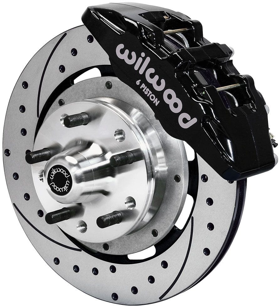 WILWOOD Forged Dynapro 6 Big Brake Front Brake Kit, 12.19" Drilled Rotors, Black Calipers Forged Dynapro 6 Big Brake Front Brake Kit, 12.19" Drilled Rotors, Bla SR