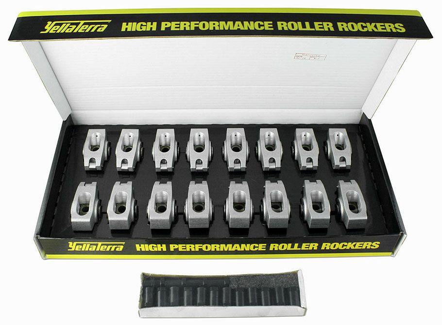 YT Suit S/B Chev with Allpro, Bowtie, Brodix Track 1, Dart II, Iron Eagl Yella Terra Y/T Roller Rocker Set 1.5 Ratio (3/8" Stud Mount) YT5000 SR