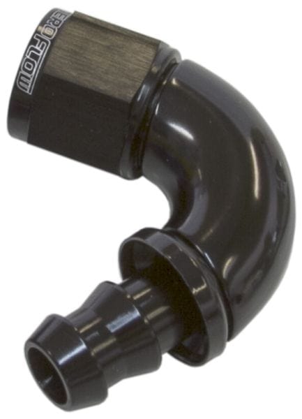 Aeroflow 510 Series Full Flow Tight Radius Push Lock 120° Hose End -6AN AF514-06BLK