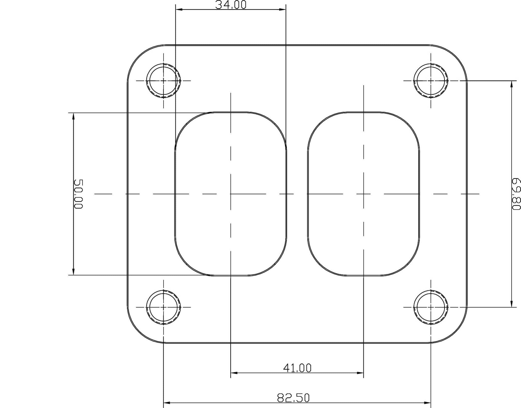 Stainless Steel Turbine Inlet Flange Twin Entry Weld-On Suit T04Z/GT42/GT45