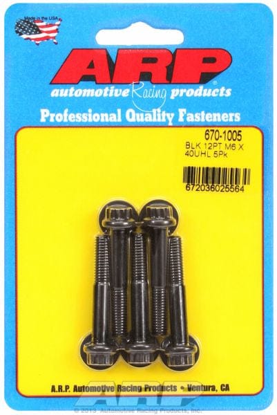 ARP fasteners 5-Pack Bolt Kit, 12-Point Head Black Oxide AR670-1005