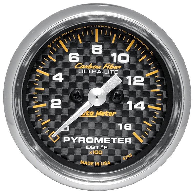 Auto Meter Carbon Fiber Series Pyrometer Gauge Kit AU4744