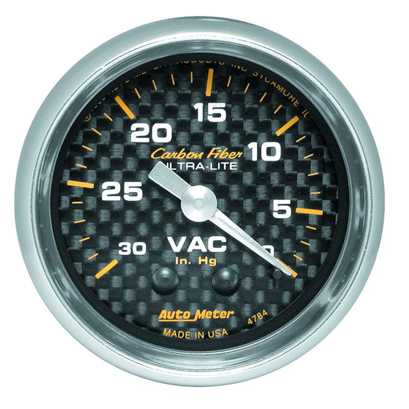 Auto Meter Carbon Fiber Series Vacuum Gauge AU4784