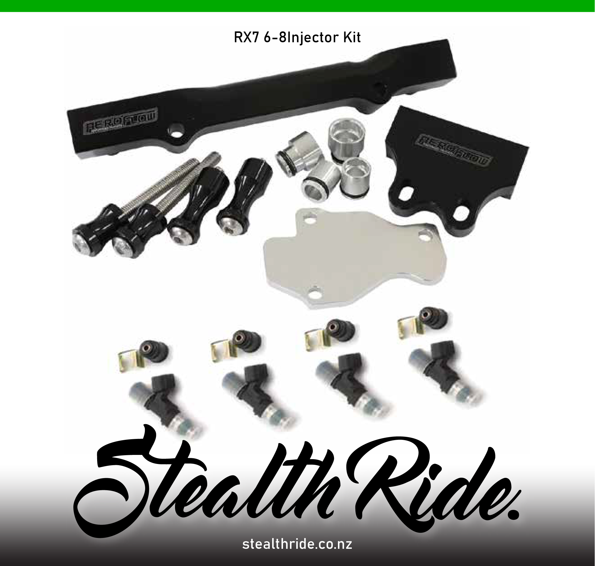 Aeroflow / Bosch Pre-made Kits Mazda RX7 6-8 Mazda RX7 6-8 Fuel Rail kit with 1000CC Bosch Injectors SR
