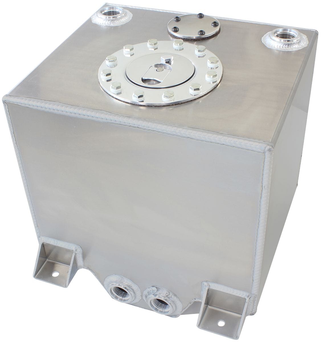 Aeroflow Performance 10-1/4" L x 11-13/16" W x 10-1/4" H (26cm x 30cm x 26cm) Aeroflow Aluminium 5 Gallon (19L) Fuel Cell with Cavity/Sump AF85-2050A SR