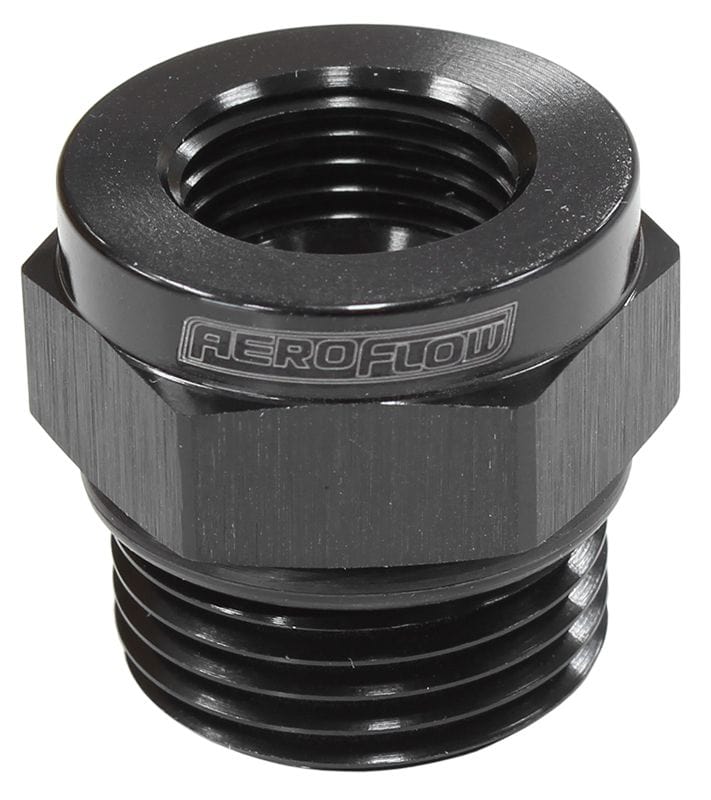 Aeroflow Performance -10 ORB To 5/8" -18 Thread Aeroflow Temperature Probe Adapter - Black AF661-10BLK SR