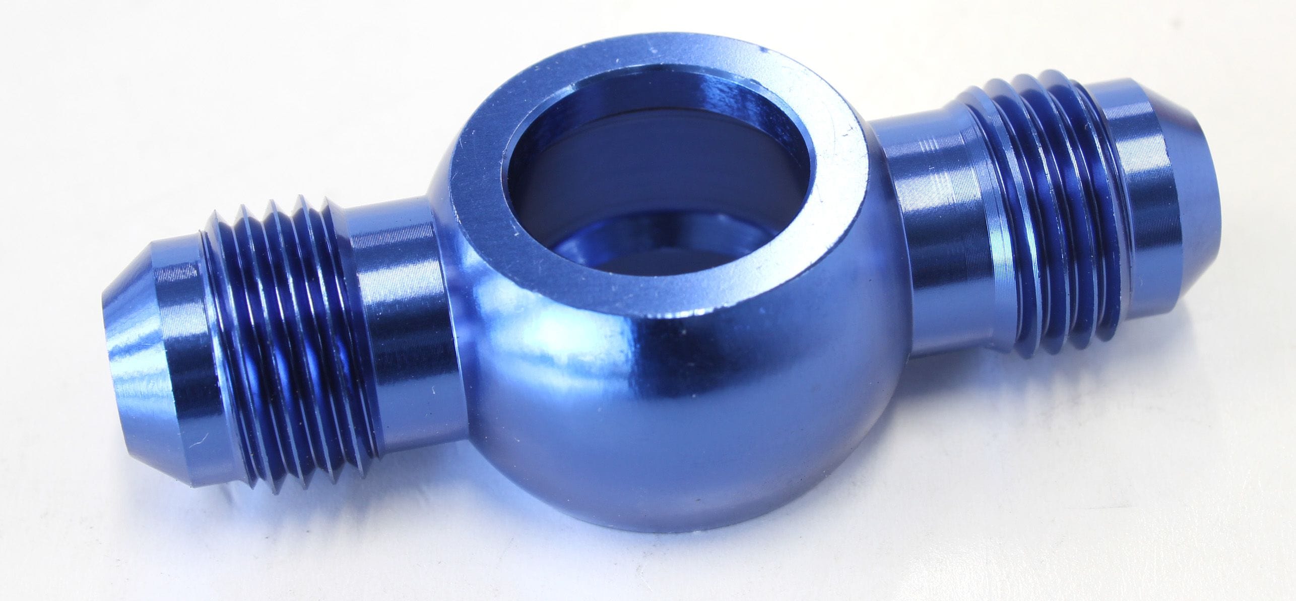 Aeroflow Performance 14mm (9/16") to -6AN, Blue Finish Aeroflow Alloy Double Ended AN Banjo AF720-06-06 SR