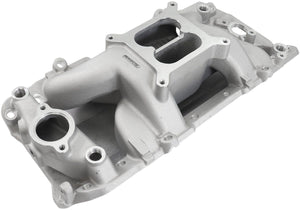 Aeroflow BB Chev Air Gap Dual Plane Intake Manifold, Natural Cast Finish AF6011-1001