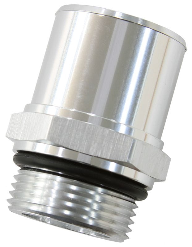 Aeroflow Performance -16 ORB to 1-3/8" (35mm) Barb, 55mm OAL, Silver Finish Aeroflow ORB Barb Adapters AF926-22-16S SR