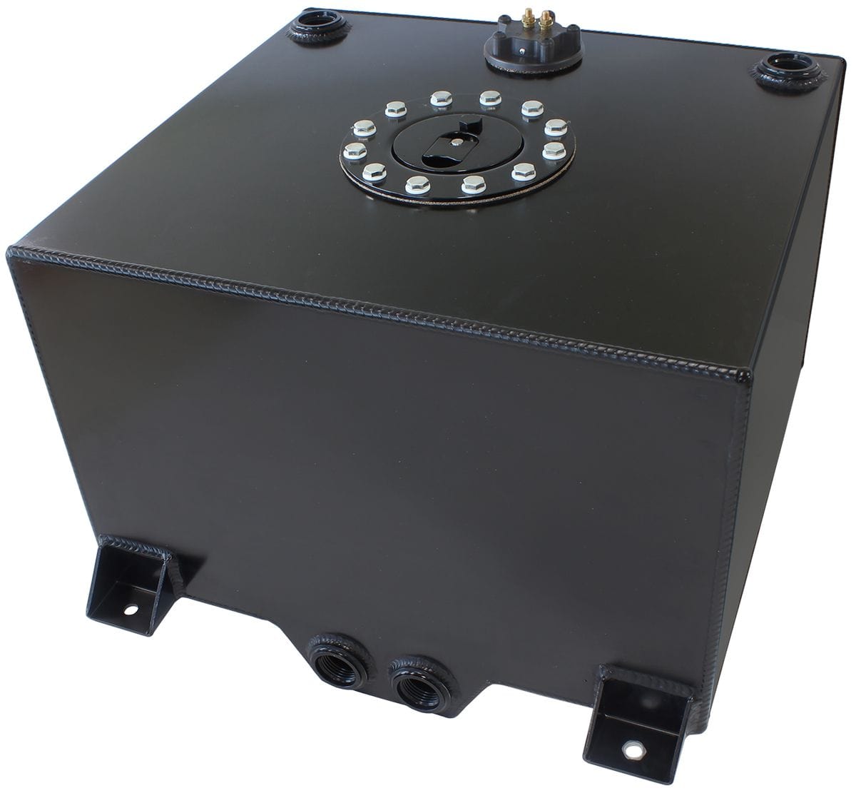 Aeroflow Performance 18-1/8" L x 20-1/16" W x 10-1/4" H (46cm x 51cm x 26cm) Aeroflow Aluminium 15 Gallon (57L) Fuel Cell with Cavity/Sump & Fuel Sender (Black) AF85- SR