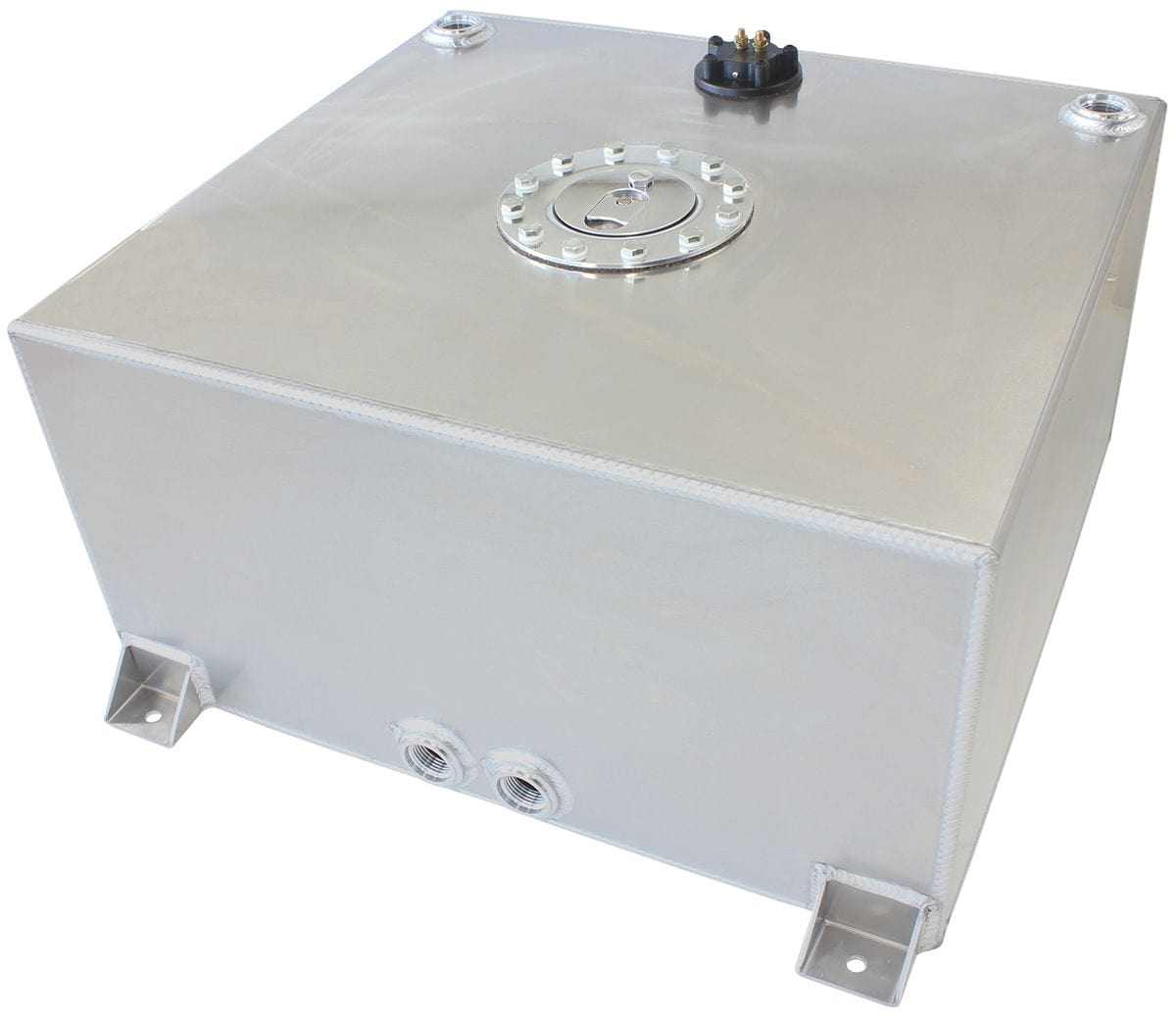 Aeroflow Performance 18-1/8" L x 20-1/16" W x 10-1/4" H (46cm x 51cm x 26cm) Aeroflow Aluminium 15 Gallon (57L) Fuel Cell with Flat Bottom & Fuel Sender AF85-2151AS SR