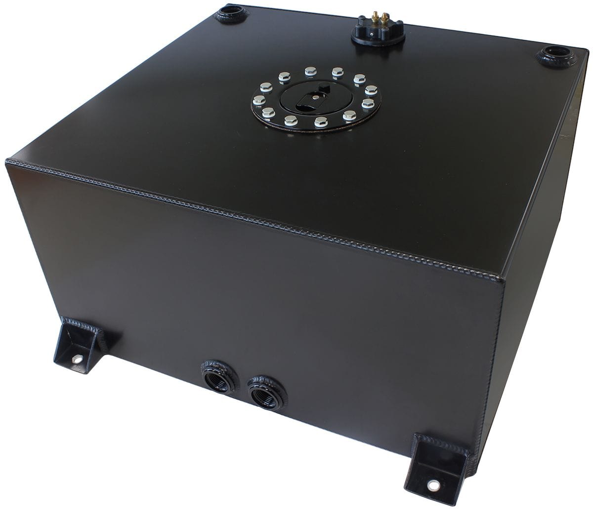 Aeroflow Performance 18-1/8" L x 20-1/16" W x 10-1/4" H (46cm x 51cm x 26cm) Aeroflow Aluminium 15 Gallon (57L) Fuel Cell with Flat Bottom & Fuel Sender (Black) AF85- SR