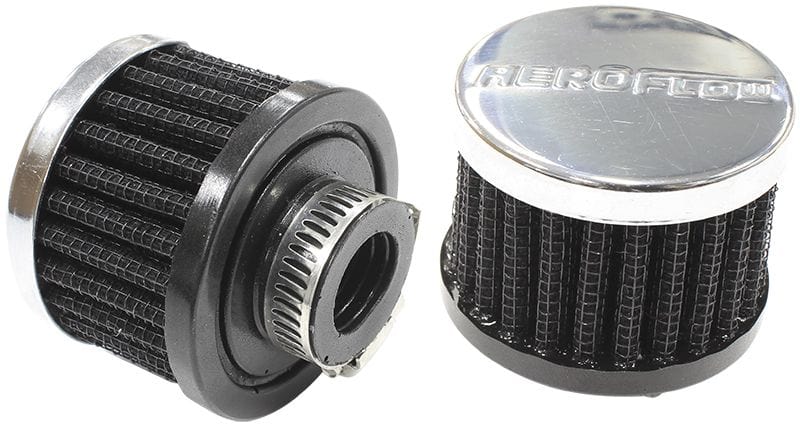 Aeroflow Performance 2" (50.8mm) O.D. x 1-1/2" (38mm) High, 5/8" (15.9mm) Flange Inside Di Aeroflow Chrome Clamp On Breather AF2871-1340 SR