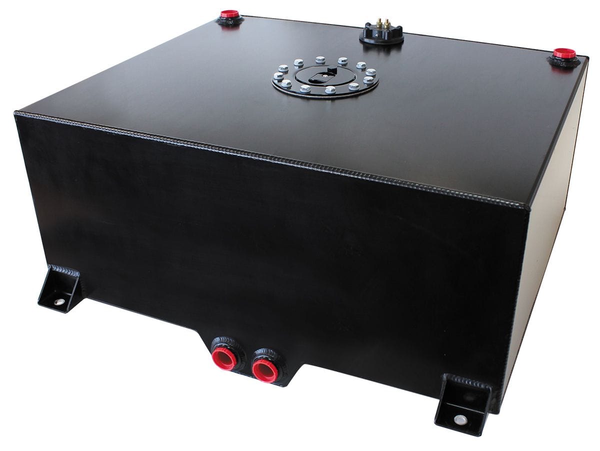 Aeroflow Performance 20-1/16" L x 24-3/8" W x 10-1/4" H (51cm x 62cm x 26cm) Aeroflow Aluminium 20 Gallon (76L) Fuel Cell with Cavity/Sump & Fuel Sender (Black) AF85- SR