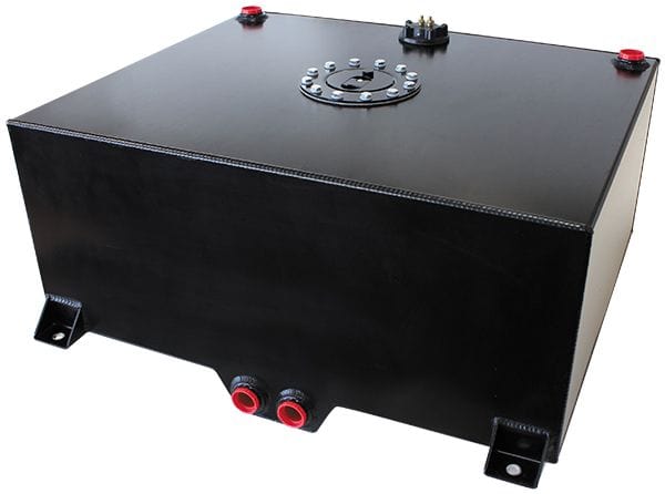 Aeroflow Performance 25-1/4" L x 24-3/8" W x 10-1/4" H (64cm x 62cm x 26cm) Aeroflow Aluminium 25 Gallon (95L) Fuel Cell with Cavity/Sump & Fuel Sender (Black) AF85- SR