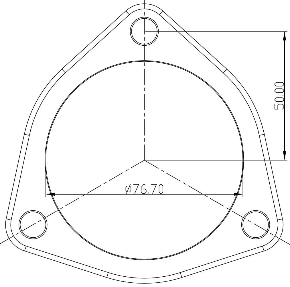 Aeroflow Performance 3" (76.2mm) I.D x 3/8" (9.52mm) Thick, Sold as a Pair Aeroflow 3-Bolt Stainless Steel Flanges AF9551-0012 SR