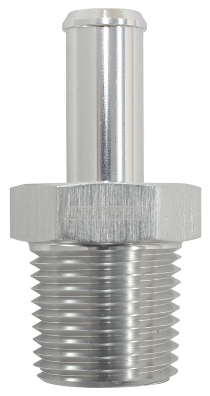 Aeroflow Performance 3/8" NPT to -10 100/450 series Hose, Silver Finish Aeroflow Male NPT to Straight AN Hose Barb AF841-06-10ANS SR