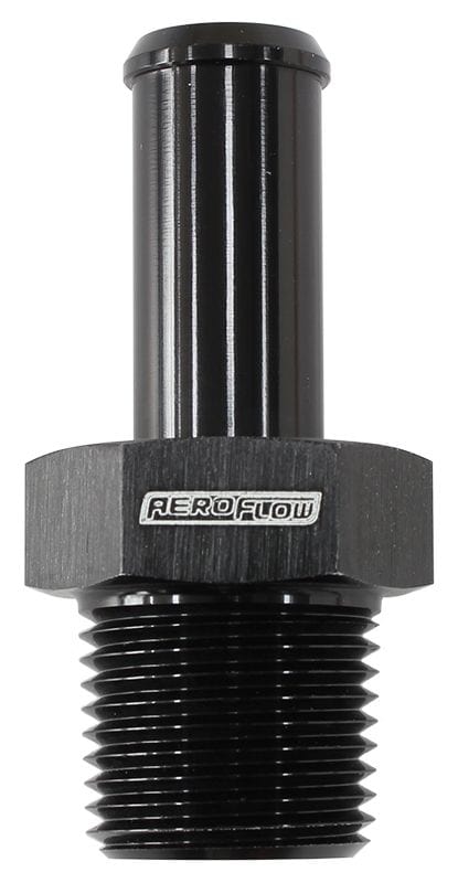 Aeroflow Performance 3/8" NPT to -8 100/450 series Hose, Black Finish Aeroflow Male NPT to Straight AN Hose Barb AF841-08ANBLK SR