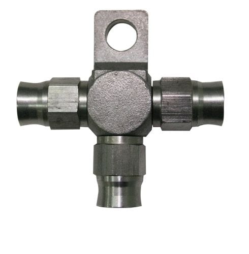 Aeroflow Performance -3AN Ends all Sides Aeroflow Stainless Steel Tee Block with Mount Tab -3AN AF328-03 SR