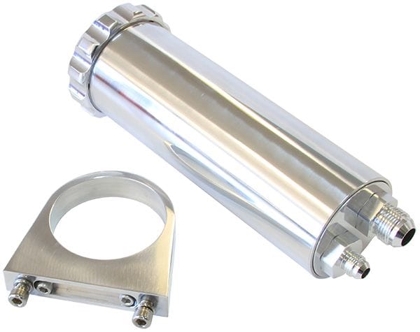 Aeroflow Performance 440 ml capacity, 2.-7/8" O.D., 8-3/4" H, billet brackets included Aeroflow Billet Power Steering Reservoir - Polished AF77-1027 SR