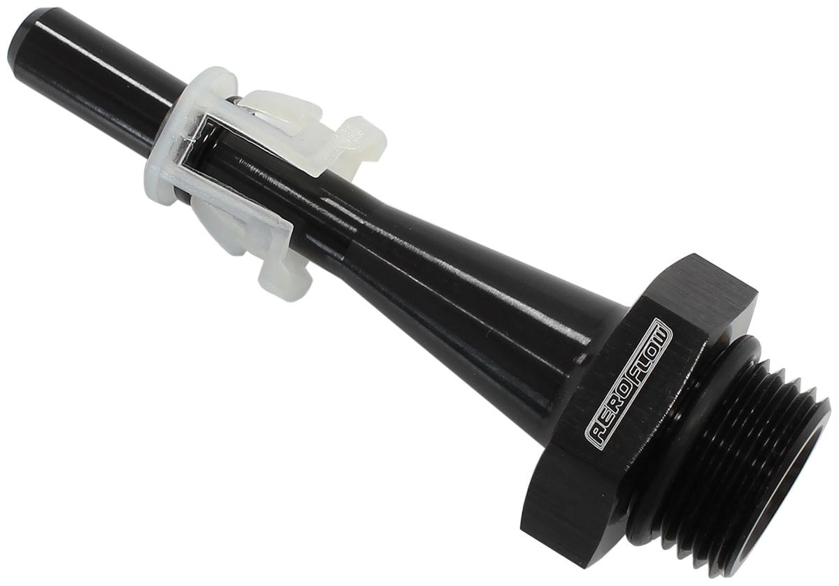 Aeroflow Performance -8 ORB With 5/16" (7.95mm) EFI Quick Connect Fitting Aeroflow Honda EFI Fuel Rail Adapter, Black AF811-08-05BLK SR