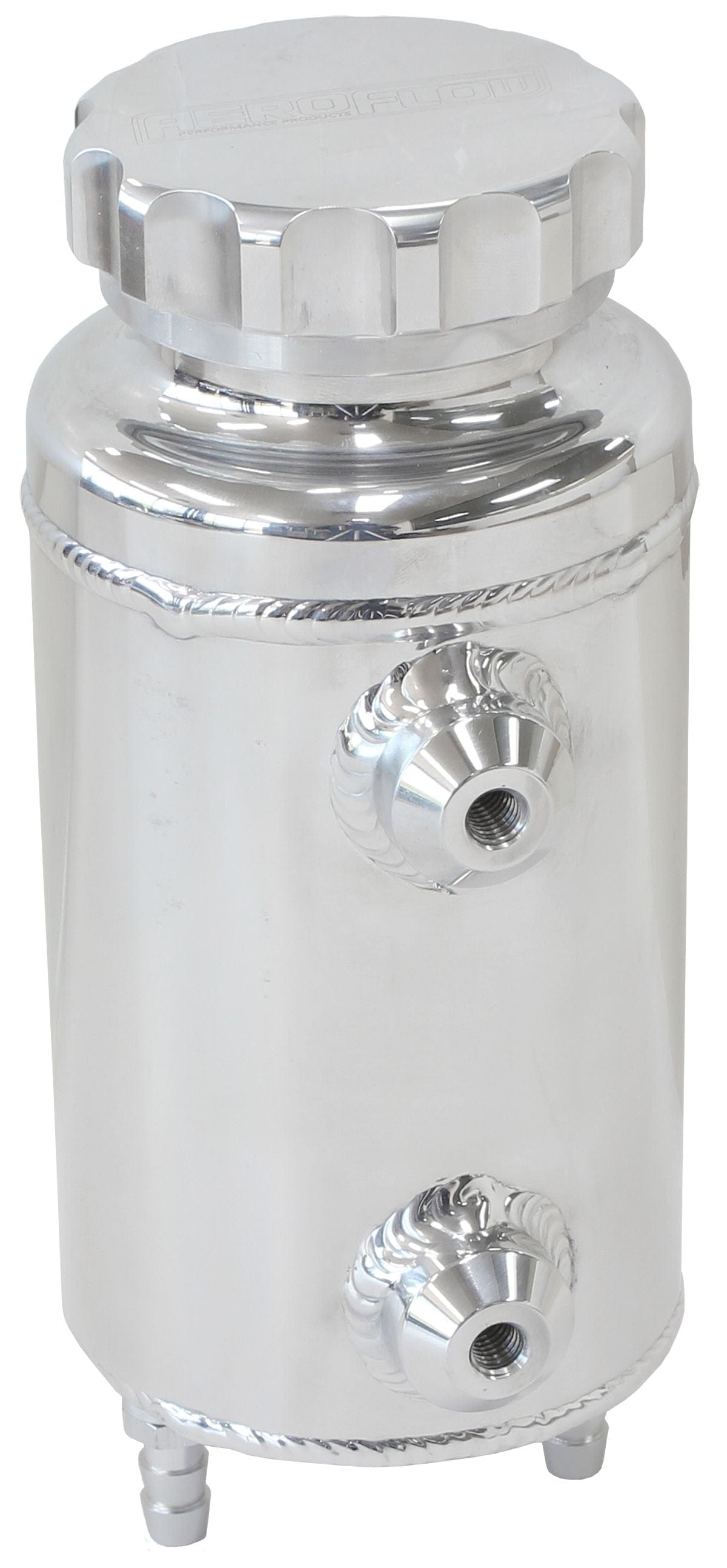 Aeroflow Performance 800ml capacity, 7-1/2" H x 3-1/2" Dia., Polished finish Aeroflow Universal Fabricated Alloy Radiator Overflow Tank AF77-1015 SR