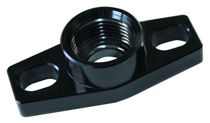 Aeroflow Performance -8AN ORB outlet, 36 to 47.5mm bolt centre, Black Finish Aeroflow Turbo Drain Adapter AF463-01 SR