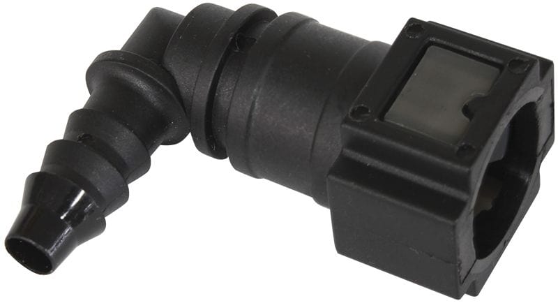 Aeroflow Performance 90° 5/16" push-on to 5/16" male barb Aeroflow Push-On EFI Fuel Fittings AF49-7002 SR