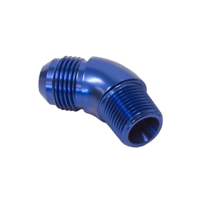 Aeroflow Performance Aeroflow 1NPT / 16AN / Blue 45° NPT to AN Full Flow Adapter AF523 SR