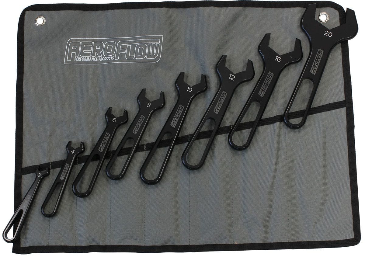 Aeroflow Performance Aeroflow 8-Piece Aluminium Pro Wrench Set -3AN to -20AN AF98-2255 SR