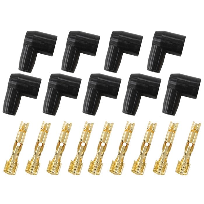 Aeroflow Performance Aeroflow AF4030-8851 Xpro Silicone 90° Socket Style Distributor/Coil Boots & Terminals  
Black, set of 9 SR
