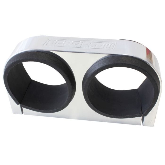 Aeroflow Performance Aeroflow Dual Billet Fuel Pump Bracket Suits Aeroflow/Bosch 044 Fuel Pumps. Can also be used as a 2-5/8" Gauge Holder SR