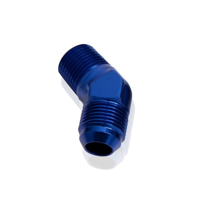 Aeroflow Performance Aeroflow Fittings 1NPT / 16AN / Blue 45° NPT to Male Flare Adapter AF823 SR