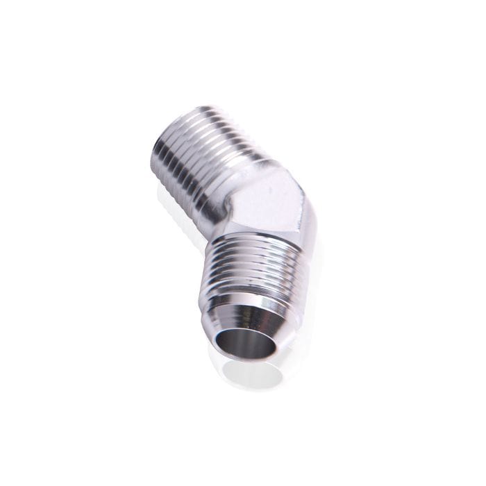 Aeroflow Performance Aeroflow Fittings 1NPT / 16AN / Silver 45° NPT to Male Flare Adapter AF823 SR