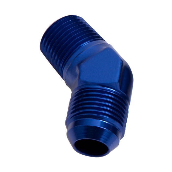 Aeroflow Performance Aeroflow Fittings 1NPT / 20AN / Blue 45° NPT to Male Flare Adapter AF823 SR