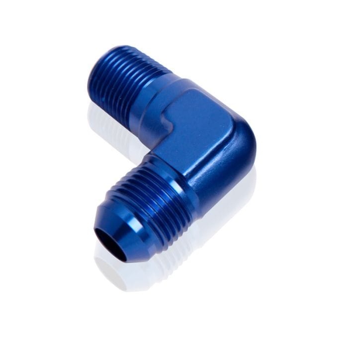 Aeroflow Performance Aeroflow Fittings 3/4NPT / 16AN / Blue 90° NPT to Male Flare Adapter AF822 SR