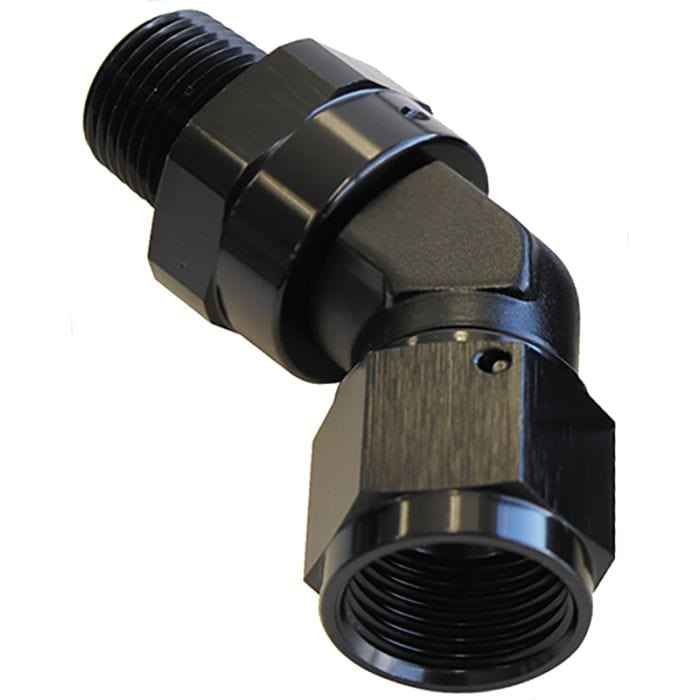 Aeroflow Performance Aeroflow Fittings 45° NPT Swivel to Male AN Flare Adapter AF919 SR