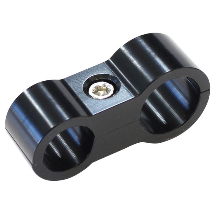 Aeroflow Performance Aeroflow Fittings Stepped Billet Aluminium Dual Hose Separators AF156
 7/16" (11.1mm) I.D. & 9/16" (14.2mm) I.D., Suit -6AN & -8AN PTFE hose, SR