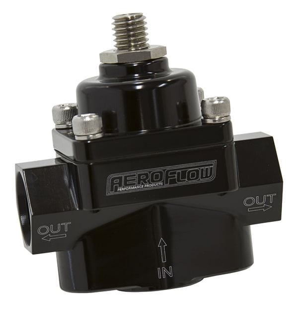 Aeroflow Billet 2-Port Fuel Pressure Regulator with 3/8" NPT Ports (AF49-4001BLK)
