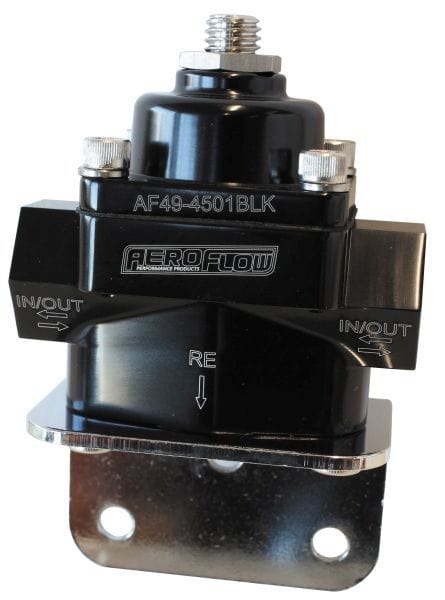 Aeroflow Performance Black Finish. -8 ORB Ports with Bottom Return Aeroflow Billet Bypass Fuel Pressure Regulator 4.5-9psi Adjustable AF49-4501BLK SR