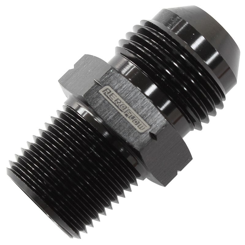 Aeroflow Performance Black Finish Aeroflow 1/4" BSPT to -6AN Adapter AF756-06BLK SR