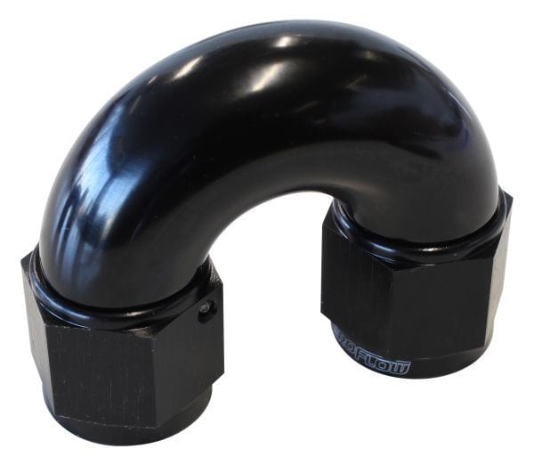Aeroflow Performance Black Finish Aeroflow 180° Full Flow Female Coupler -8AN AF536-08BLK SR