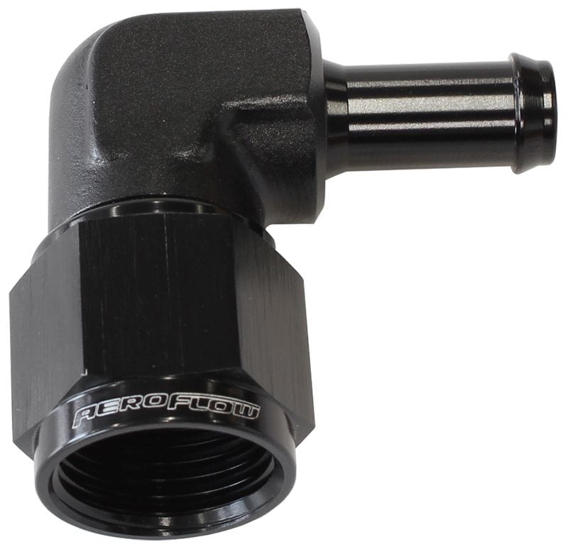 Aeroflow Performance Black Finish Aeroflow 90° Hose Barb 5/16" to -6AN AF413-06-05BLK SR