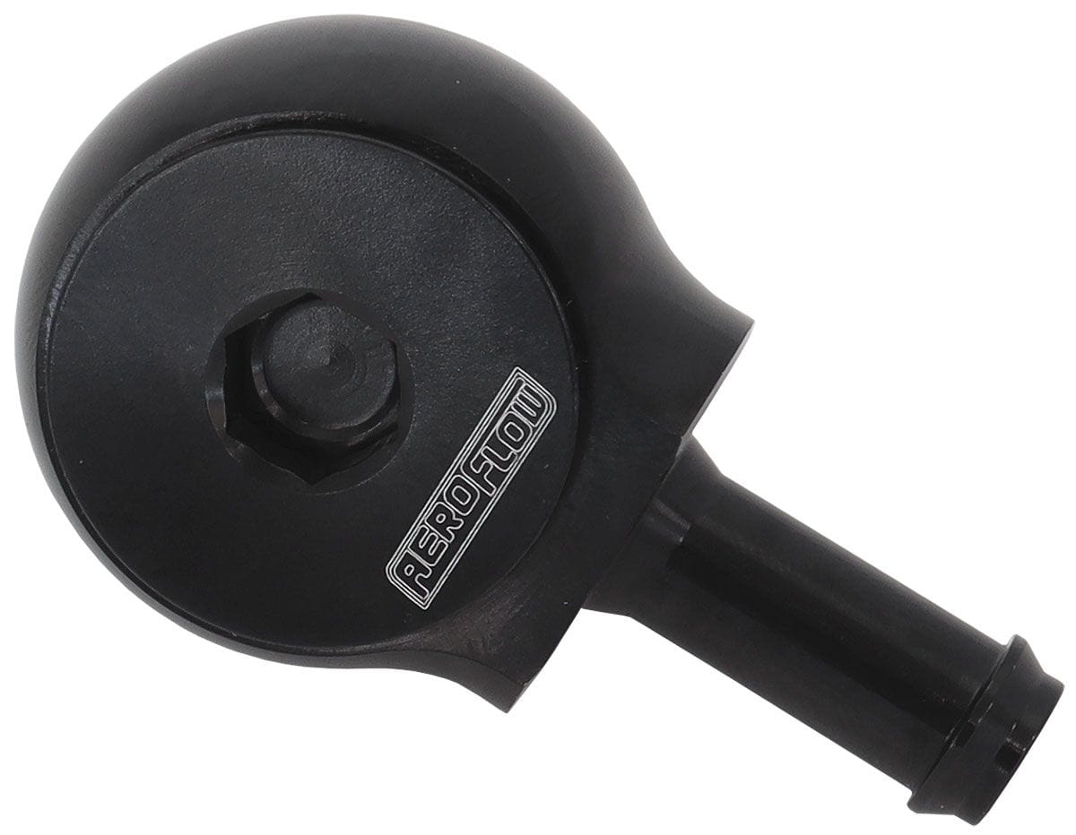 Aeroflow Performance Black Finish Aeroflow 90° Low Profile -10ORB to 3/8" Barb AF959-06-10BLK SR
