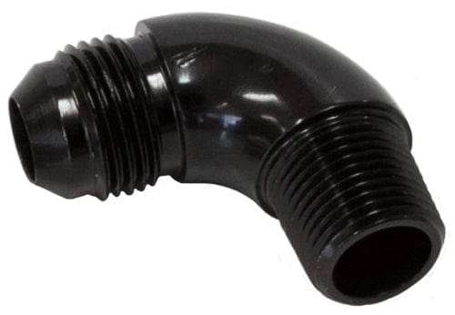 Aeroflow Performance Black Finish Aeroflow 90° NPT to AN Full Flow Adapter 1/4" to -6AN AF522-06BLK SR