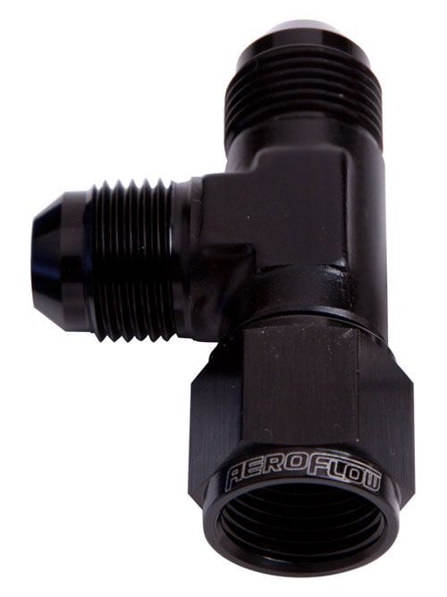 Aeroflow Performance Black Finish Aeroflow AN Tee Female Swivel On Run -4AN AF145-04BLK SR