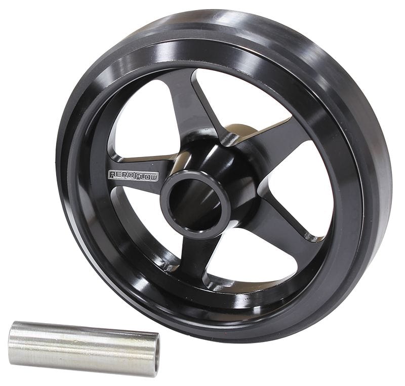 Aeroflow Performance Black Finish Aeroflow Billet Aluminium Wheelie Bar Wheel AF64-4360BLK SR