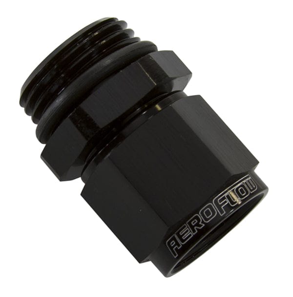 Aeroflow Performance Black Finish Aeroflow Male -8 ORB to Female -8AN Swivel Adapter AF907-08BLK SR